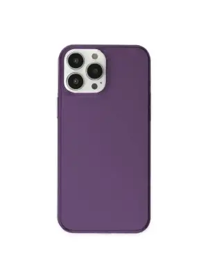 Apple İphone 14 Pro Max Kılıf Pc Sert Şeffaf Kapak - Mor