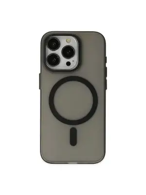 Apple İphone 15 Pro Max Kılıf Lodos Magneticsafe Mat Kapak - Siyah