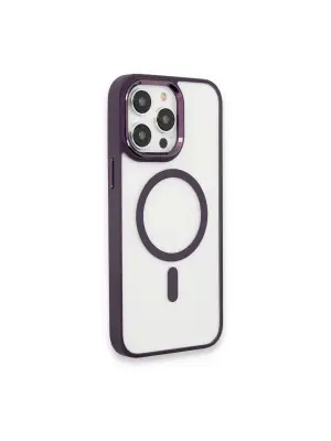 Apple İphone 15 Pro Max Kılıf Room Magneticsafe Silikon - Derin Mor
