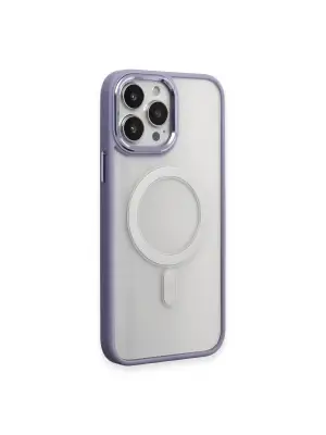 Apple İphone 15 Pro Max Kılıf Room Magneticsafe Silikon - Lila
