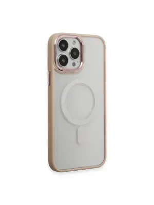 Apple İphone 15 Pro Max Kılıf Room Magneticsafe Silikon - Pudra