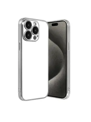 Apple İphone 15 Pro Max Razer Lensli Silikon - Gümüş