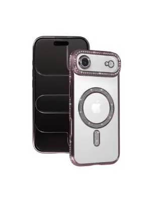 Apple İphone 17 Air Joke Simli Magneticsafe Kılıf - Pembe