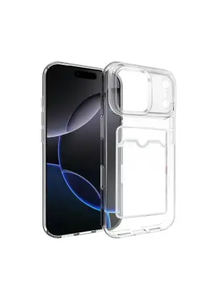 Apple İphone 17 Pro Kart Şeffaf Silikon - Şeffaf