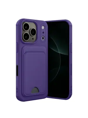 Apple İphone 17 Pro Kelvin Kartvizitli Silikon - Derin Mor