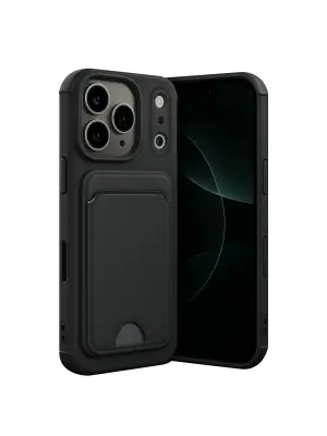 Apple İphone 17 Pro Max Kelvin Kartvizitli Silikon - Siyah
