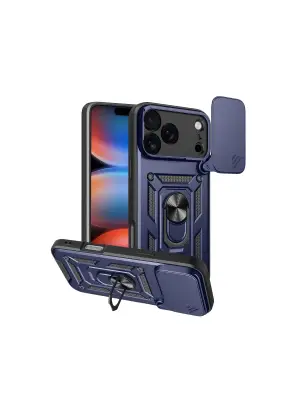 Apple İphone 17 Pro Max Pars Lens Yüzüklü Silikon - Lacivert