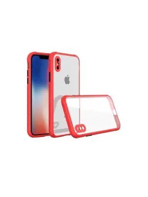 Apple İphone Xs Max Kılıf Miami Şeffaf Silikon - Kırmızı
