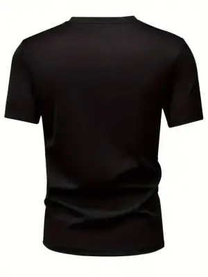 Baskılı Oversize Bisiklet Yaka T-shirt - Siyah