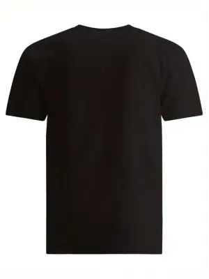 Baskılı Oversize Bisiklet Yaka T-shirt - Siyah