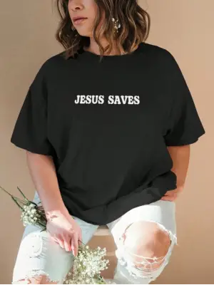 Baskılı T-shirt - Siyah