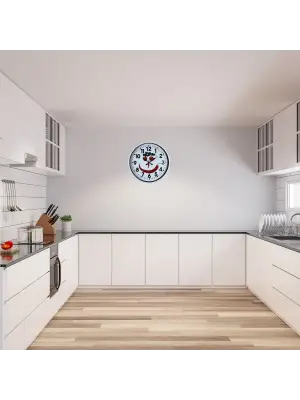 Beyaz Chef Smile 36 Cm Duvar Saati