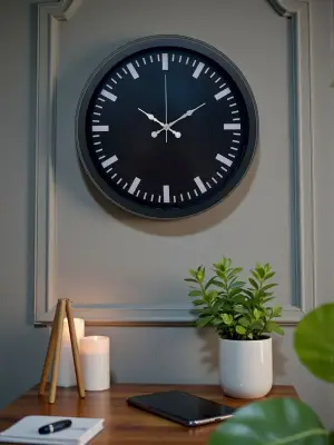 Black Baseline 40 Cm Metal Duvar Saati
