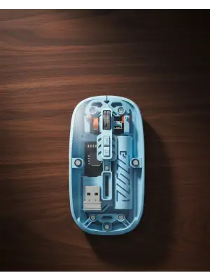 Bluetooth 5.2 Destekli Mavi Pilli Kablosuz Mouse