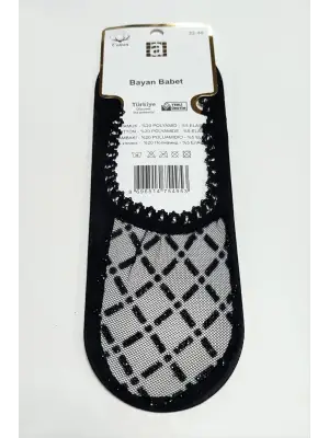 Çarpı Dantel Babet Çorap