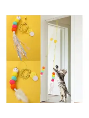 Elastik Yapışkanlı Kedi Oyun Oltası