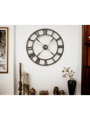 Eskitme Stil 73 Cm Duvar Saati