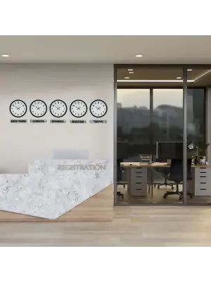 Executive Black 36 Cm 5 li Tabelalı Dünya Saatleri