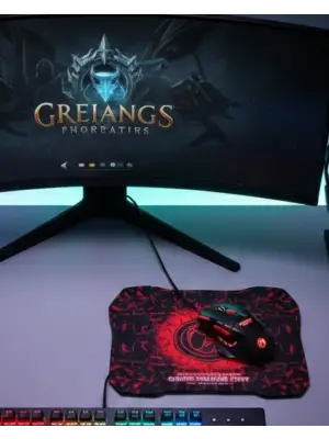 Gaming Mouse Mousepad Seti 3 Dpı Ayarı Ve Led Işıklı Ergonomik Yapı
