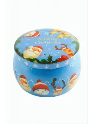 Geyik Noel Baba Yılbaşı Kapaklı Mum 8 cm