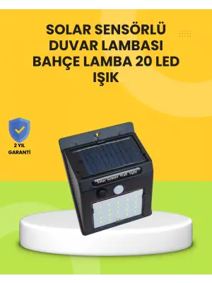 Güneş Paneli İle Şarj Olan 20 Led Dış Mekan Hareket Sensörlü Lamba
