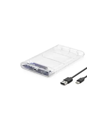 Hdd Kutu Type-C3.1 + Usb3.0 2.5 Transparent HDX1766