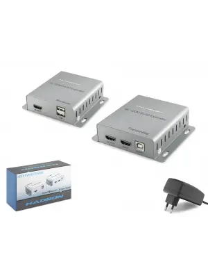 Hdmi Kvm Extender 4K Loop-Out 120 M - Gümüş HDX1363
