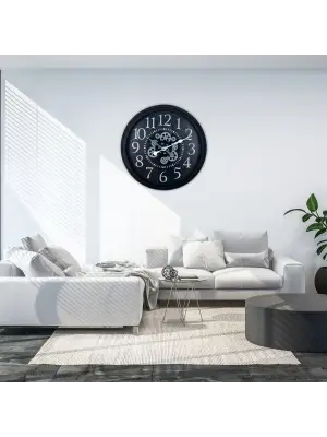 Heritage Black 60 Cm Çarklı Duvar Saati