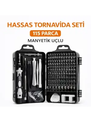 115 Parça Manyetik Uçlu Hassas Tornavida Seti