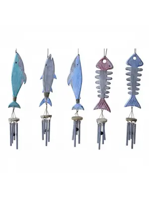 Ahşap Balıklı Metal Çan