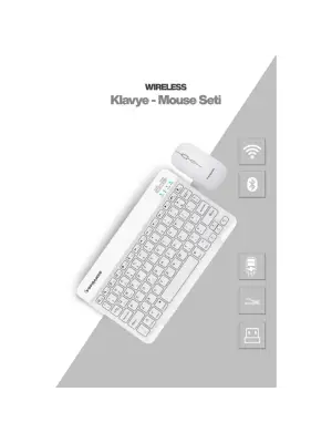 Beyaz Kablosuz Klavye Ve Mouse Seti