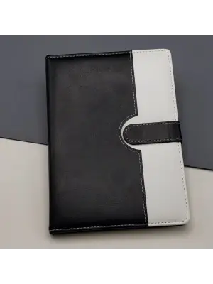 Çizgili Termo Deri Defter Siyah