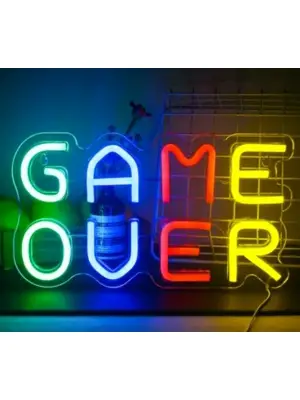 GAME OVER Tasarımlı Neon Led