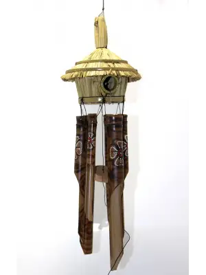 Hasır Kuş Yuvalı Bambu Çan 50 cm