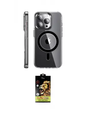 ieg™ iPhone 14 Pro Kılıf Nova Doku - Siyah Buffer Cam Ekran Koruyucu