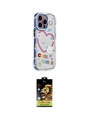 ieg™ iPhone 15 Pro Max Kılıf Ahenk Modern Serisi - Siyah Buffer Cam Ekran Koruyucu