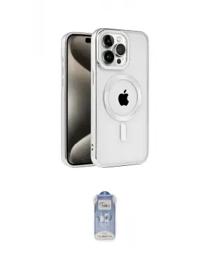 ieg™ iPhone 15 Pro Max Kılıf Eksen Form Koleksiyonu - Siyah Joko Magic 5D Cam