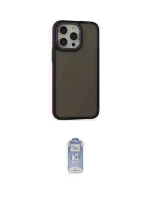 ieg™ iPhone 15 Pro Max Kılıf Eksen Işık - Siyah Joko Magic 5D Cam