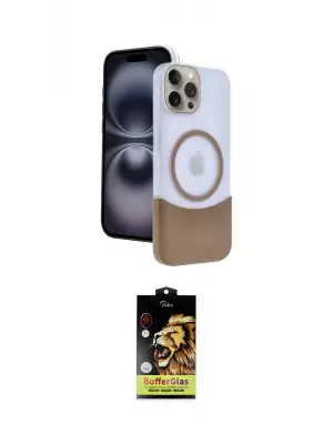 ieg™ iPhone 15 Pro Max Kılıf Kozmos Form Özel Seri - Siyah Buffer Cam Ekran Koruyucu