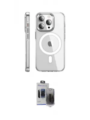 ieg™ iPhone 15 Pro Max Kılıf Nova Doku - Siyah Vanessa Magic Hayalet Cam