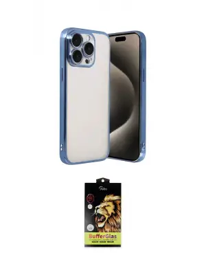ieg™ iPhone 15 Pro Max Kılıf Vadi Minimal - Siyah Buffer Cam Ekran Koruyucu