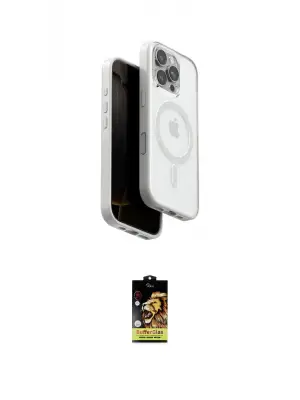ieg™ iPhone 16 Pro Kılıf Pusula Form Serisi - Siyah Buffer Cam Ekran Koruyucu