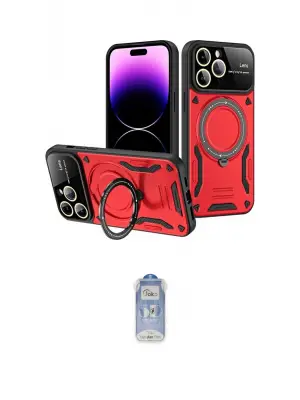 ieg™ iPhone 16 Pro Max Kılıf Kıvılcım Modern Serisi - Siyah Joko Magic 5D Cam