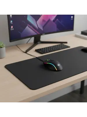 Kaymaz Alt Tabanlı Siyah Mouse Pad 40x30 cm