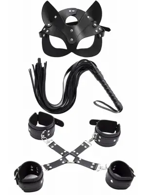 ieg™ Maske Kırbaç Bileklik 5 Li Harness Deri Set
