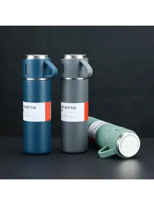 Paslanmaz Çelik Bardaklı Termos Seti 500 ML