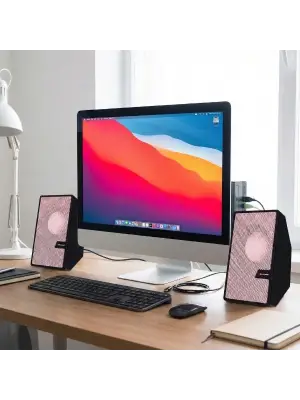 Pembe USB 2.0 + 3.5mm USB Hoparlör