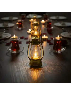 Ramazan Temalı Gold Gaz Lambası LED Işık