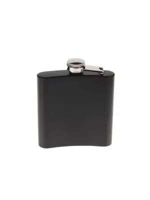 Siyah 9 oz Çelik Cep İçki Kanyak Matarası