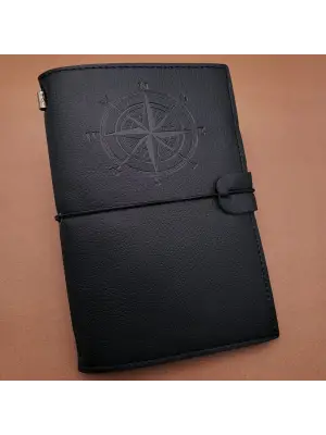 Siyah Deri Pusula Defter